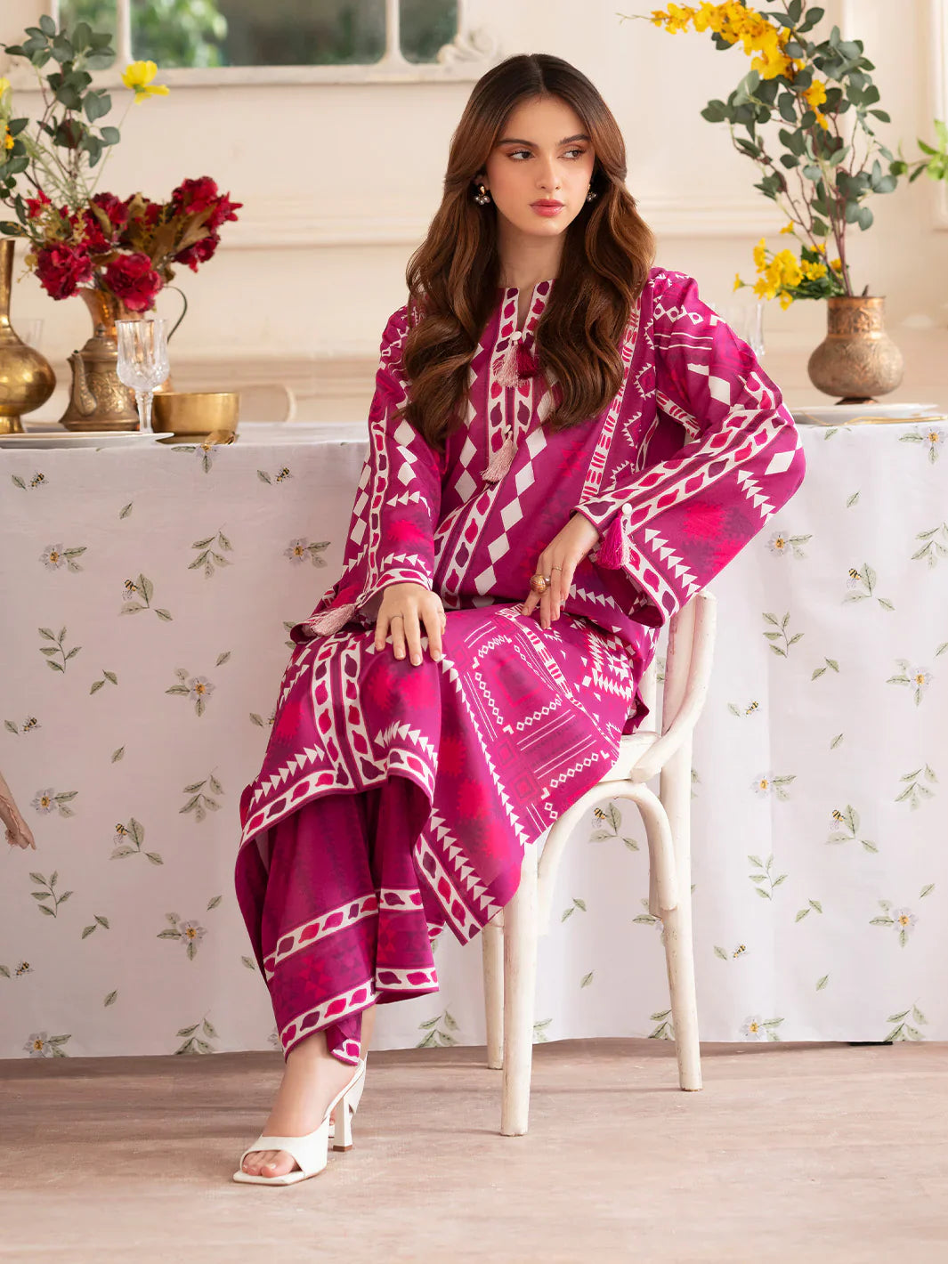 MAHNUR Digital Printed Co-Ords Set (Shirt & Trouser)