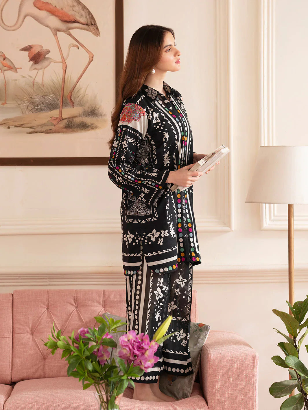 MAHNUR Digital Printed Co-Ords Set (Shirt & Trouser)