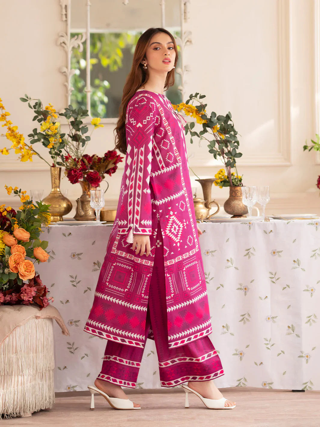 MAHNUR Digital Printed Co-Ords Set (Shirt & Trouser)
