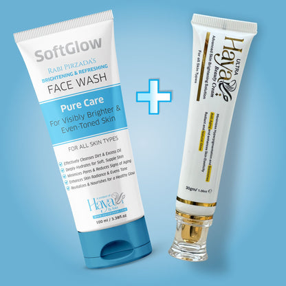 SoftGlow Face Wash + Haya Beauty Cream (Ultra) Bundle - Complete Skincare Duo